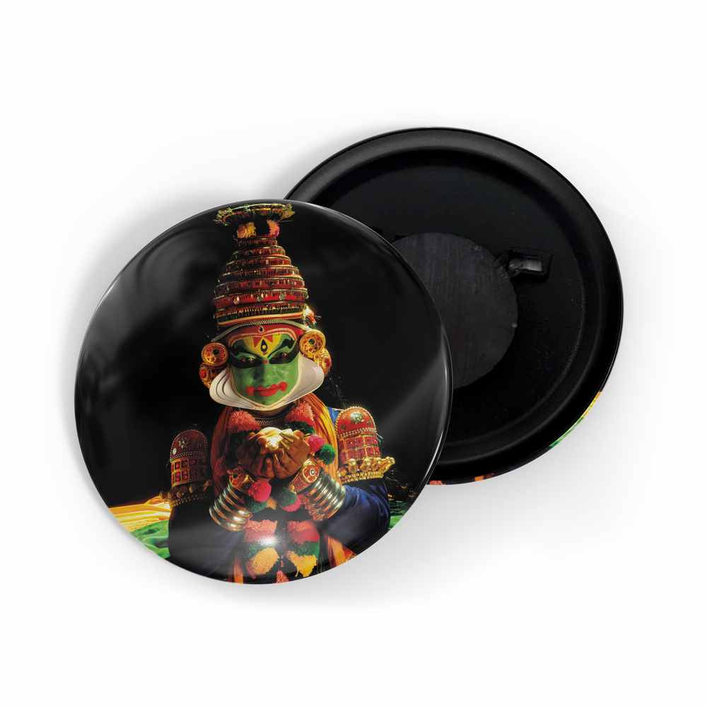 dhcrafts Fridge Magnet Multicolor Kathakali D1 Glossy Finish Design Pack of 1 (58mm)